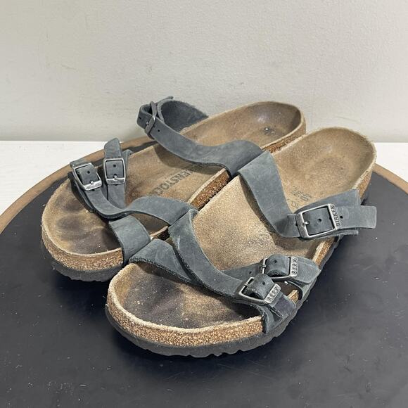 Birkenstock Mayari Sandals Womens Size 9 40 Leather Cork Slip On Comfort Shoes - Picture 4 of 12